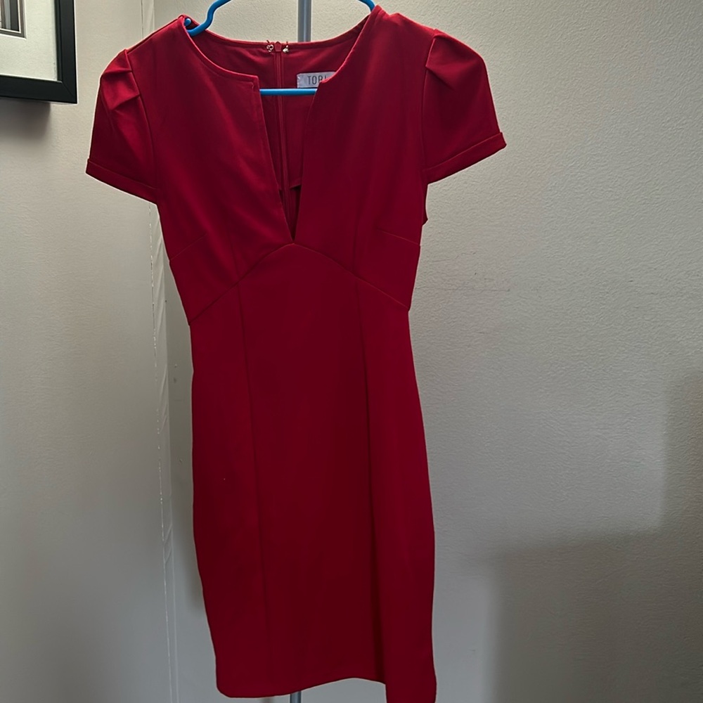 Red TOBI bodycon dress.